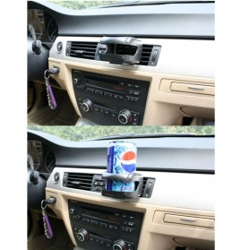Hengtu Car Air Vent Drink Holder Tempat Minuman Kaleng Mobil - KMS-53 - Black - 5
