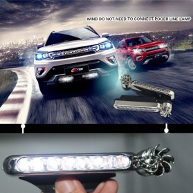Car Light Warning No Wiring Wind Power Grille Fog LED Lamp - XY044 - Silver - 4