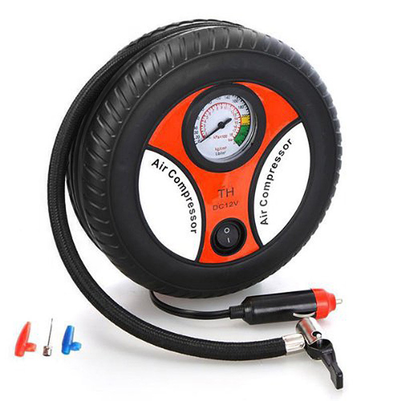 Portable Motorcycle Tire Air Compressor 12V 260 PSI Black