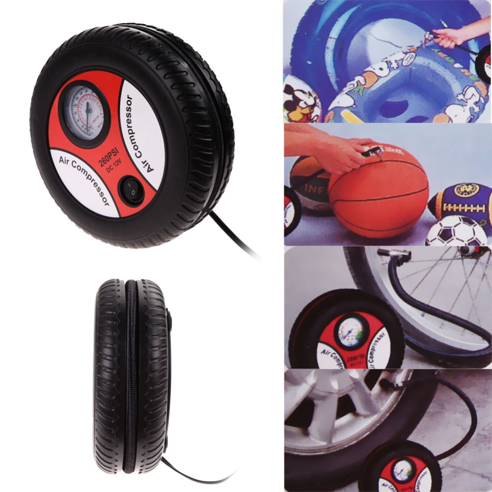 Portable Motorcycle Tire Air Compressor 12V 260 PSI ...