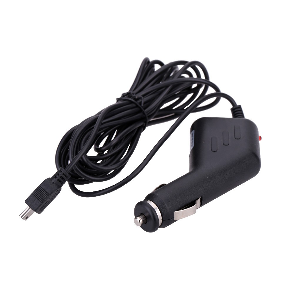 Mini USB Car Power Adapter 12V for GPS Black