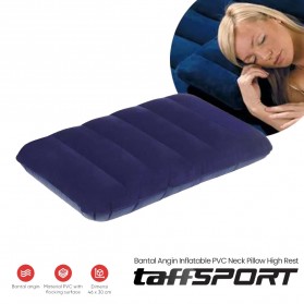 TaffSPORT LISM Bantal Angin Inflatable PVC Neck Pillow High Rest - H0T019 - Dark Blue