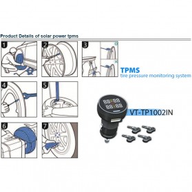 Victor Monitor Tekanan Ban Mobil TPMS Diagnostic Tool with 4 External Sensor - VT-TP1002 - Black - 6