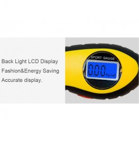 Manometer Tekanan Ban Mobil Digital Tire Gauge LCD Barometers - 1412 - Yellow - 8