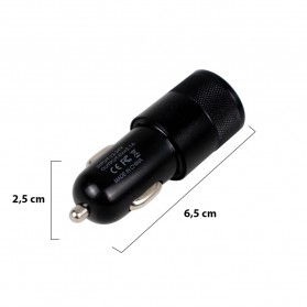 Fashion Dual USB Car Charger 2.1A - FM-001 - Black - 6