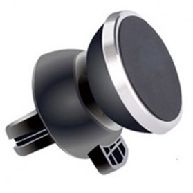 Smartphone Car Holder Magnetic Air Vent Mount - 161202 - Silver Black - 1
