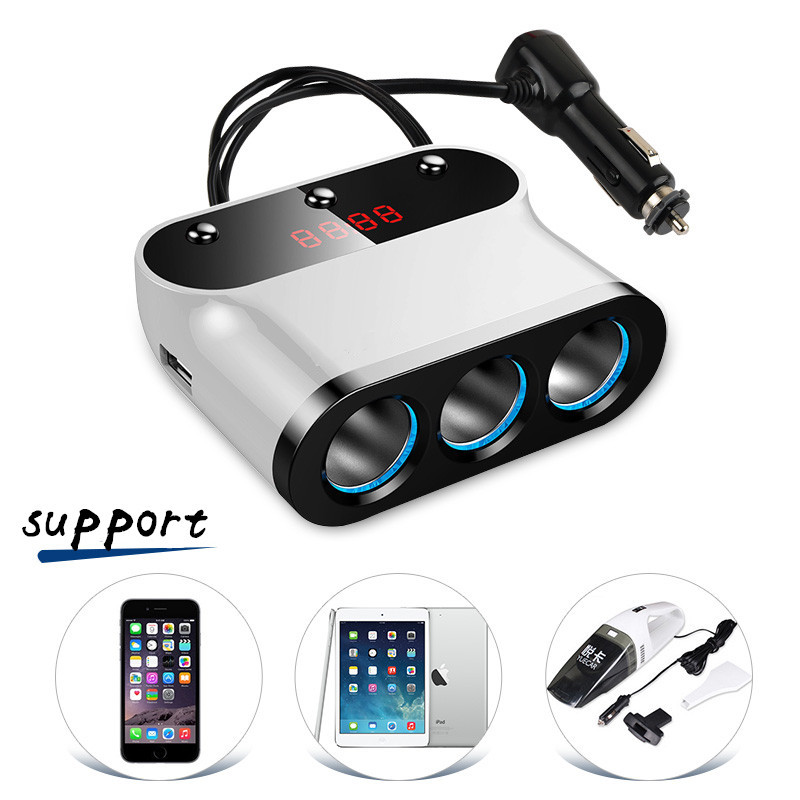 car charger 2 usb port dengan 3 socket cigarette black jakartanotebook car charger 2 usb port dengan 3 socket cigarette black jakartanotebook