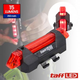 TaffLED Defensor Lampu Sepeda 5 LED Taillight Rechargeable - DC-918 - Red