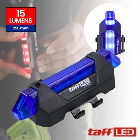 TaffLED Defensor Lampu Sepeda 5 LED Taillight Rechargeable - DC-918 - Blue