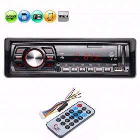 Audio Player Mobil 12V 1Din FM Receiver AUX USB SD Slot - Black