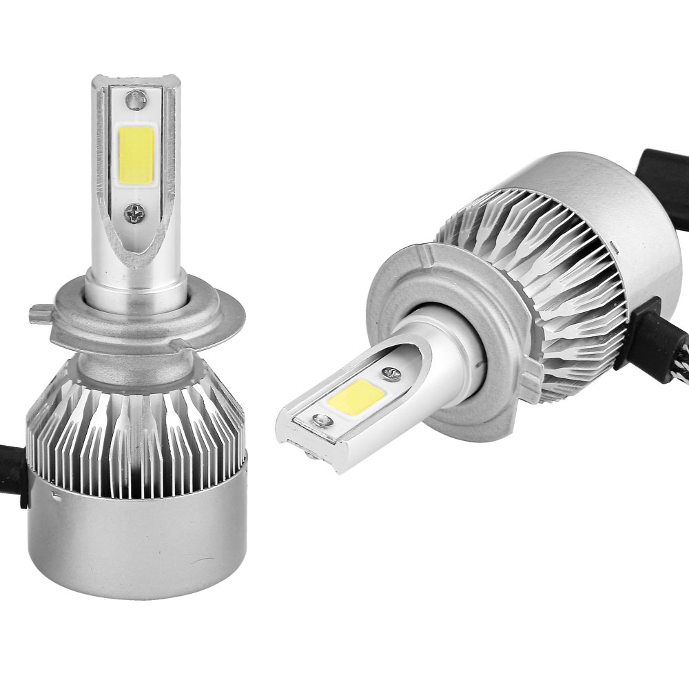  Lampu  Mobil  Headlight LED H7  COB 2 PCS C6 White 