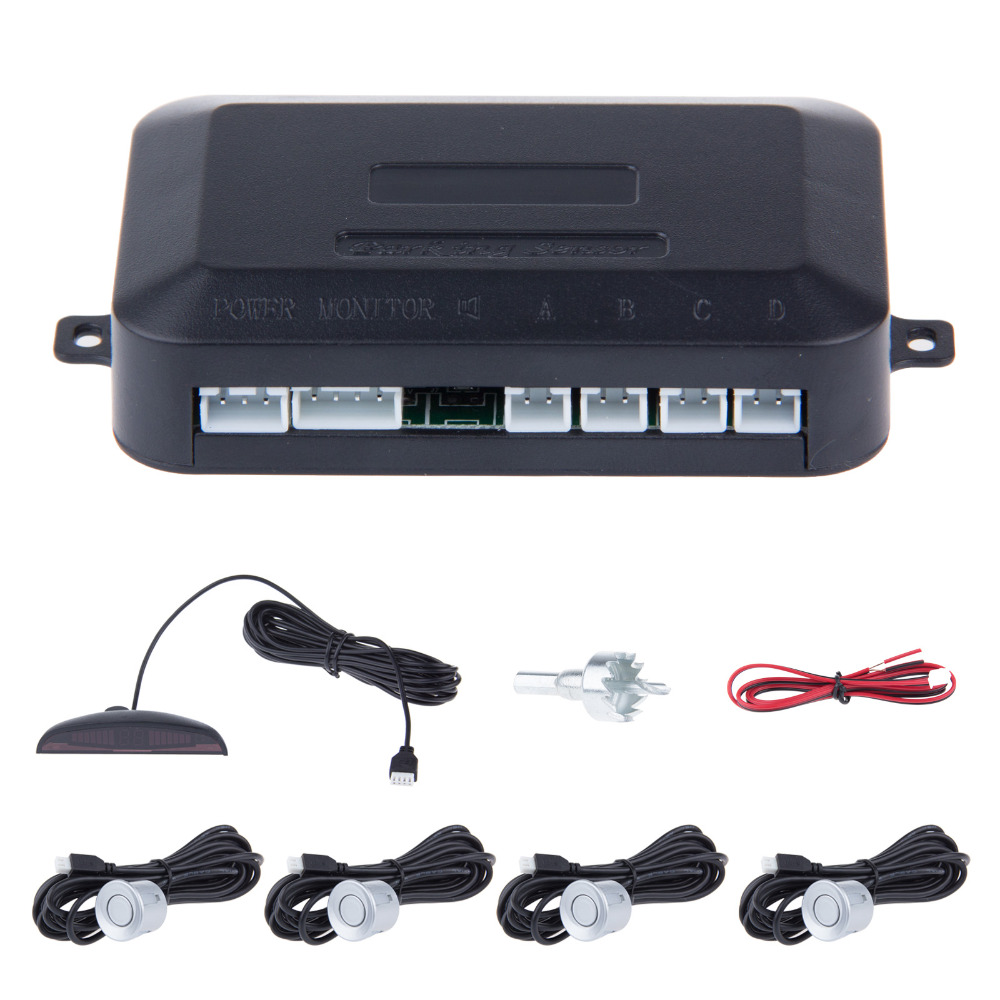 Parktronic Radar LED dengan 4 Sensor Parkir Mobil - Black