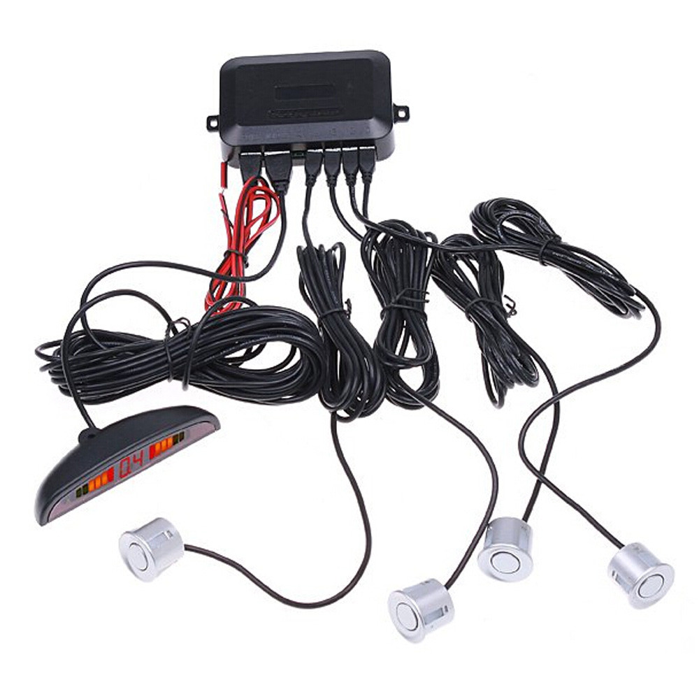 Parkt   ronic Radar LED dengan 4 Sensor Parkir Mobil - Black