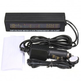 Jam Digital LCD Mobil dengan Thermometer Battery Voltage Monitor - EC88 - Black - 6