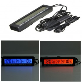 Jam Digital LCD Mobil dengan Thermometer Battery Voltage Monitor - EC88 - Black - 7