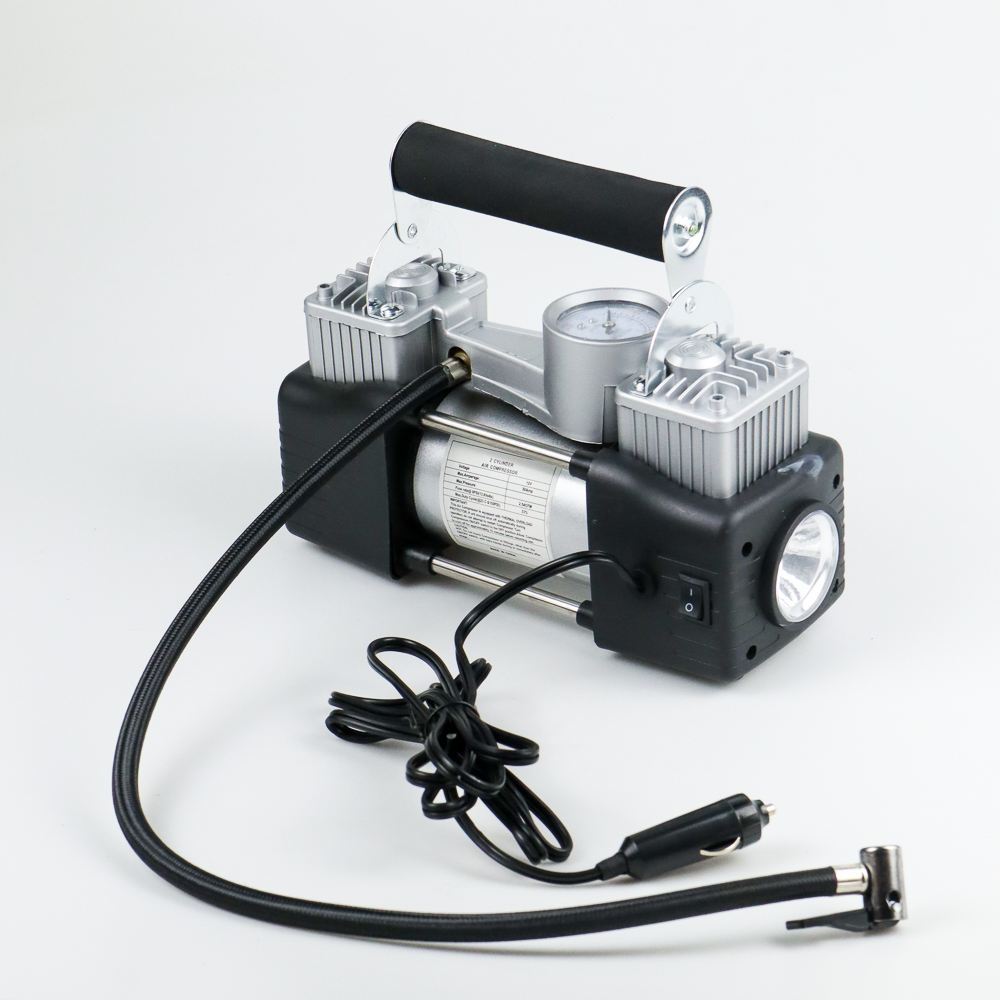 OTOHEROES Pompa Ban Portable Bus/Truk Compressor Double Cylinder 12V 150 PSI - 628-4X4 - Black - JakartaNotebook.com