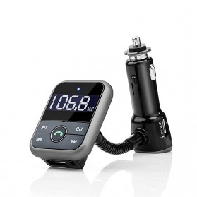 Handsfree Bluetooth Audio Receiver FM Transmitter 1 USB Car Charger - Black - 2