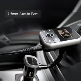 Handsfree Bluetooth Audio Receiver FM Transmitter 1 USB Car Charger - Black - 4