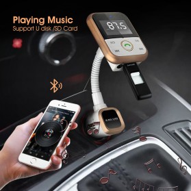 Handsfree Bluetooth Audio Receiver FM Transmitter 1 USB Car Charger - Black - 5
