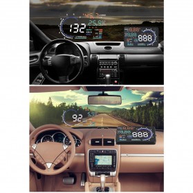 Digital Car LED HUD OBD2 Interface 5.5 Inch - A8 - Black - 3