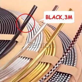 Lis Dekorasi Interior Mobil Moulding Chrome Trim Strip 4M - C3578 - Black