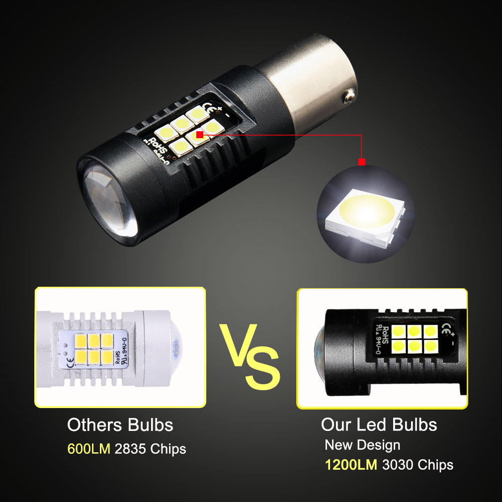 Lampu Mobil Headlight LED P21W 9005 3030 2 PCS - White