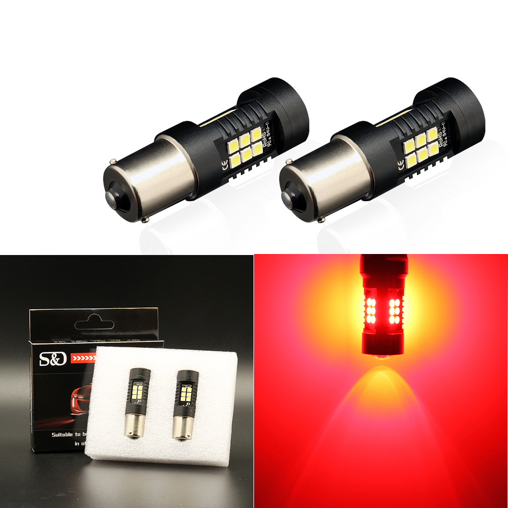  Lampu  Mobil Headlight LED  P21W 7443 3030 2 PCS Red  