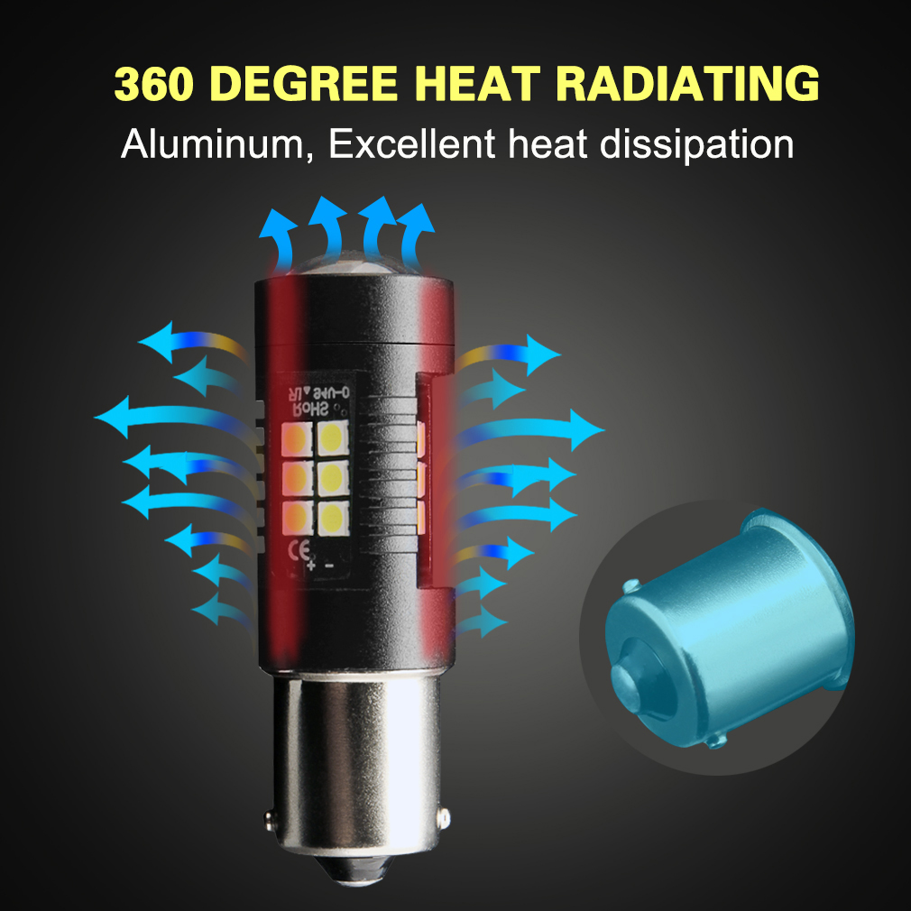  Lampu  Mobil Headlight LED  P21W 7443 3030 2 PCS Red  