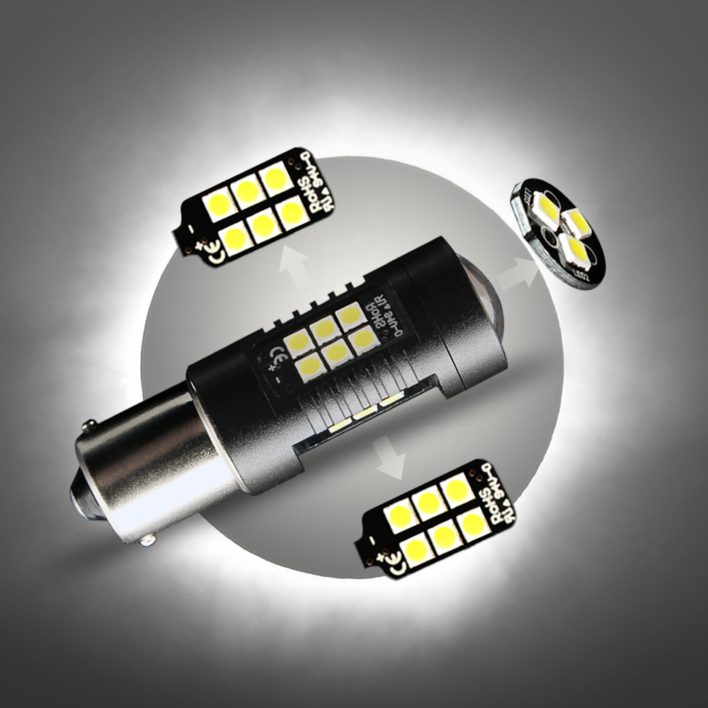  Lampu  Mobil Headlight LED  P21W 7443 3030 2 PCS Red  