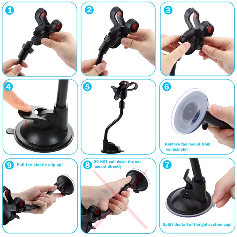 Gambar produk SUPMANGO Holder Smartphone Mobil Lazypod Flexible Neck 3.5-6 Inch - S022