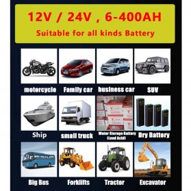 MONFARA Charger Aki Mobil Lead Acid Smart Battery Charger 12V24V 6-400AH - MF-3S - Golden - 3