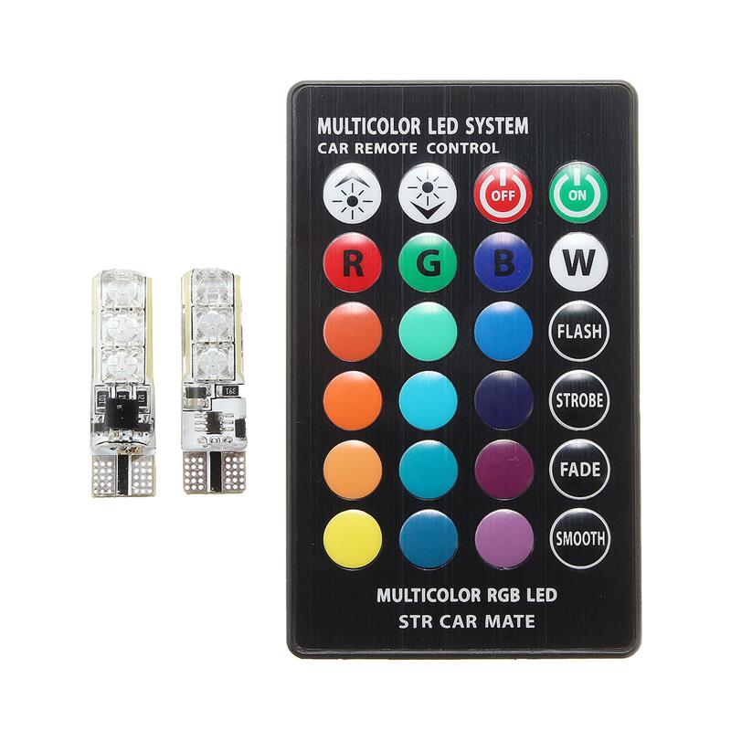 Lampu Led Rgb Mobil T10 6 Smd 5050 2w 12v 2 Pcs Remote Control Multi Color Jakartanotebook Com