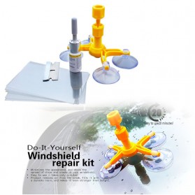 Sikeo DIY Alat Reparasi Kaca Mobil Retak Windshield Repair Kit- WRK15004B - Orange