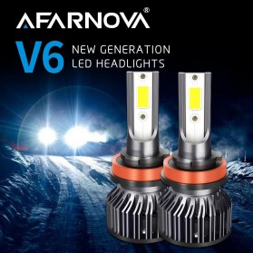 AFARNOVA Lampu Mobil Headlight LED H11 COB 6000K 12V 48W 2 PCS - V6 - Black
