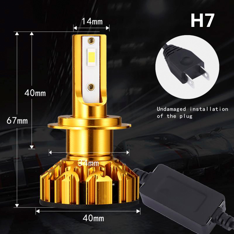 NightTech Lampu  Mobil  Headlight LED H7  CSP 2 PCS Golden 