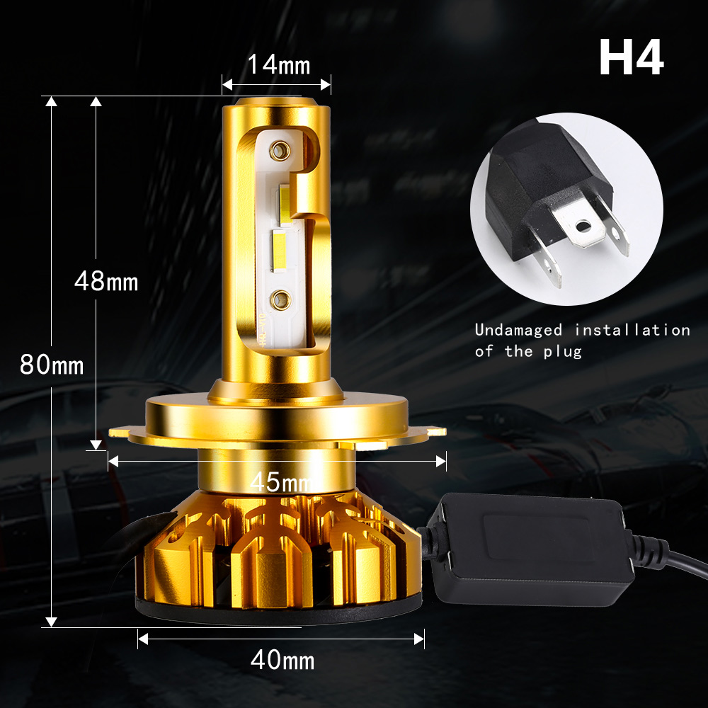 NightTech Lampu Mobil Headlight LED H4 CSP 2 PCS - Golden