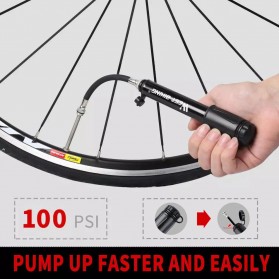 West Biking Pompa Manual Ban Sepeda Mini Bike Pump 100 PSI - A1-4-5 - Black