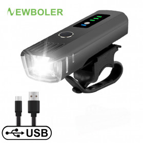 Newboler Lampu Sepeda LED USB Rechargeable 350 Lumens - A034 - Black