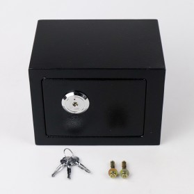 LESHP Kotak Brankas Hotel Mini Home Safe Deposit Box - 17E - Black - 6