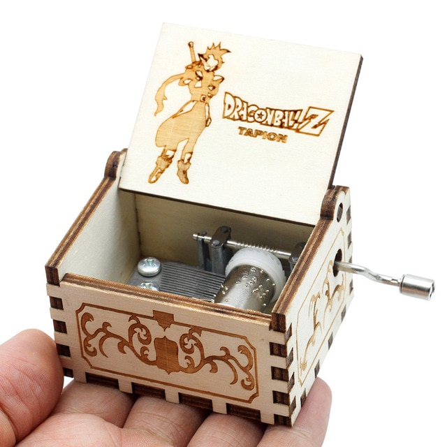  Kotak Musik  Antik Wooden Music Box Dragon Ball Engraving 