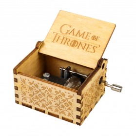 Dekorasi Rumah Lainnya - ANPRO Kotak Musik Antik Wooden Music Box Game of Thrones Engraving - ADQ0194 - Wooden