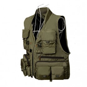 Deukio Rompi Pancing Fishing Vest Quick Dry Jacket XL - GDS09 - Army Green