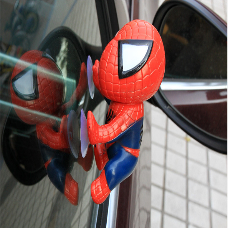JWDAWN Miniatur Action Figure Kaca Mobil Window Sucker Model Spiderman