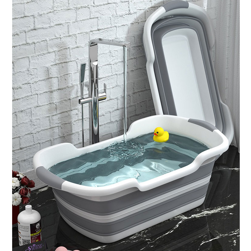 Gambar produk BATHE PROJECT Bak Mandi Bayi Lipat Foldable Baby Bathtub 60 x 40CM with Drain Hole - ZD009