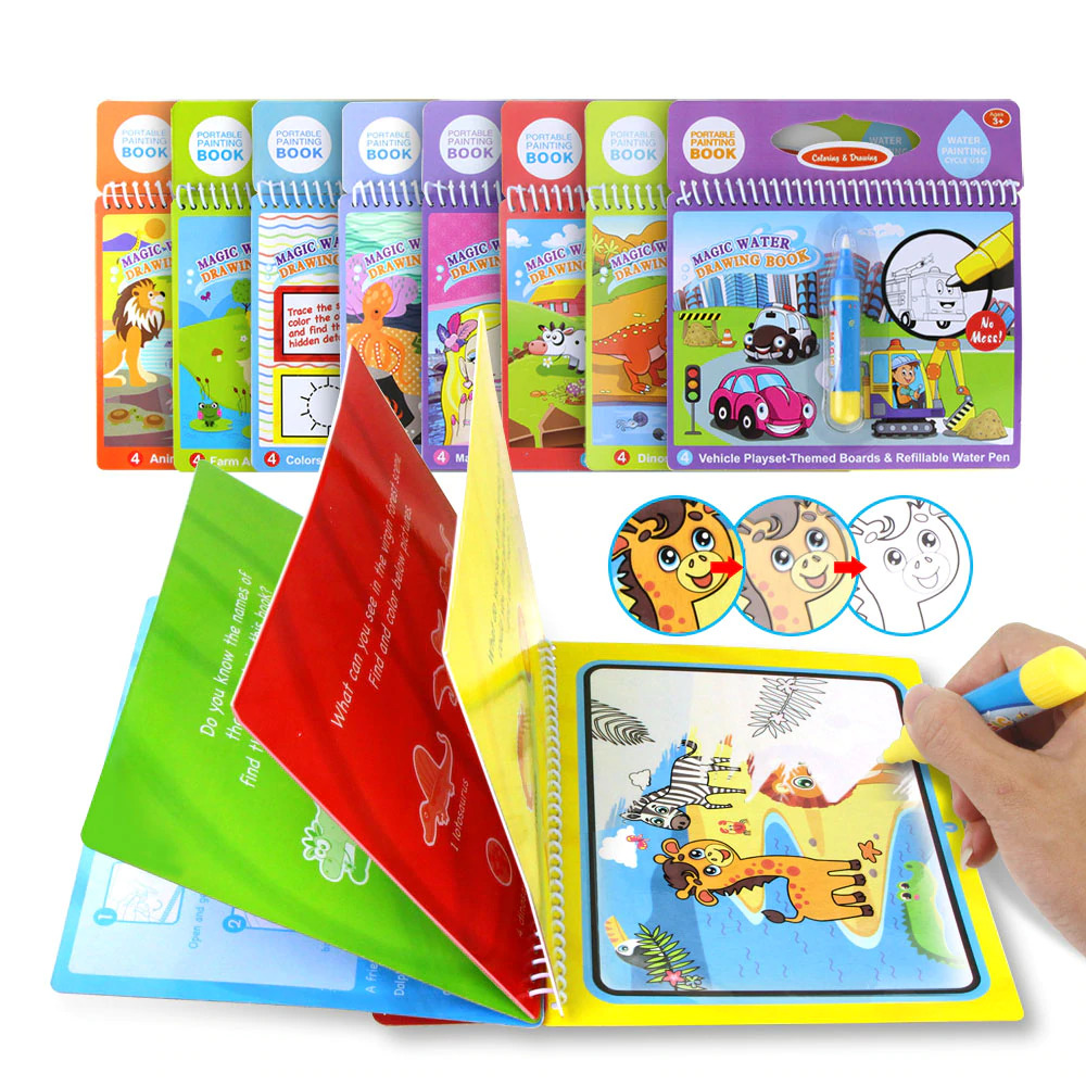 Gambar produk COOLPLAY Buku Mewarnai Cat Air Anak Magic Water Book - Gift-2358-1