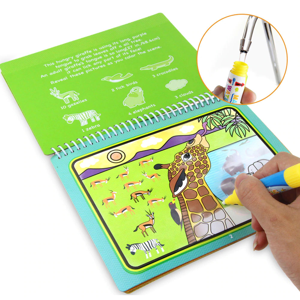 Gambar produk COOLPLAY Buku Mewarnai Cat Air Anak Magic Water Book - Gift-2358-1