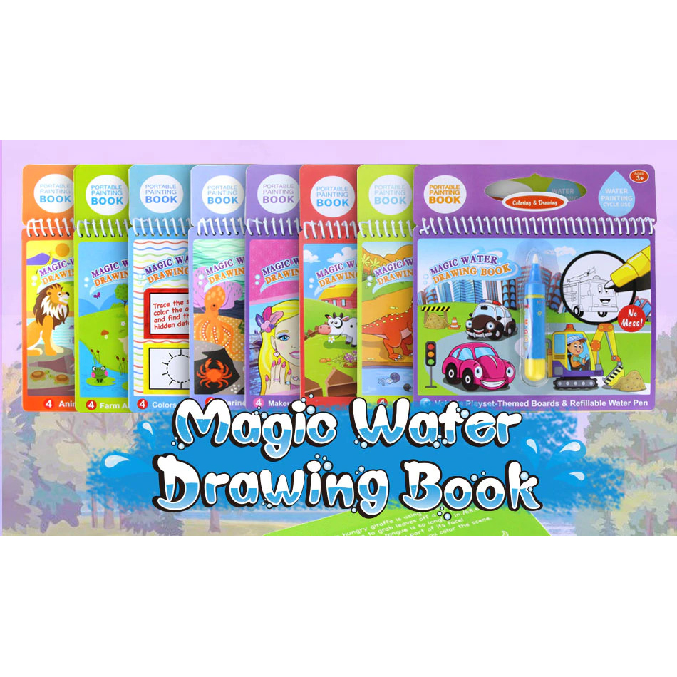 Gambar produk COOLPLAY Buku Mewarnai Cat Air Anak Magic Water Book - Gift-2358-1
