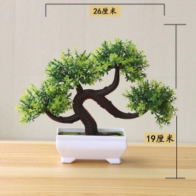 Fleur Tanaman Artificial Plants Decoration Bonsai Model Longsu Style - JM10 - Green