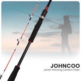 JOHNCOO Joran Pancing Spinning Fishing Rod Carbon Fiber 2.1m - JC230 - Black/Red