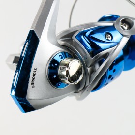 YUMOSHI SA5000 Series Reel Pancing Spinning Fishing Reel 5.5:1 Gear Ratio - Silver Blue - 4